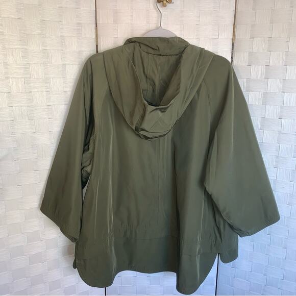 Isaac Mizrahi Womens SOHO ZipFront Water Resistant Jacket Green Size Large - Picture 13 of 14